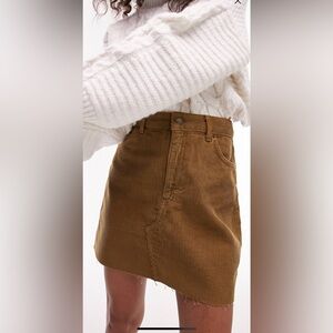 Topshop Denim Skirt in Khaki Cord size 14 NWT